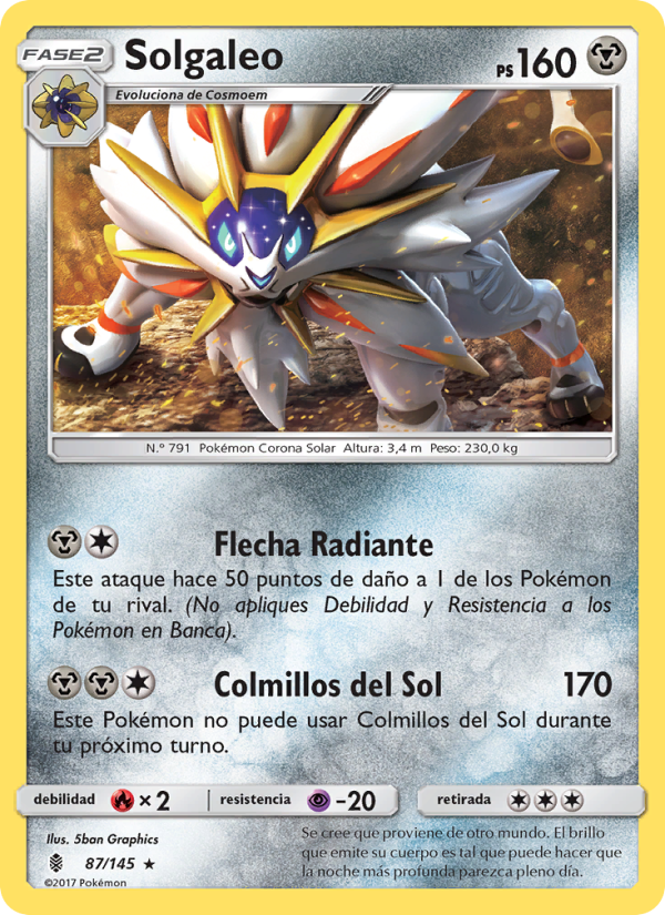 Solgaleo 87 — Albor de Guadianes (Spanish Pokémon TCG card)