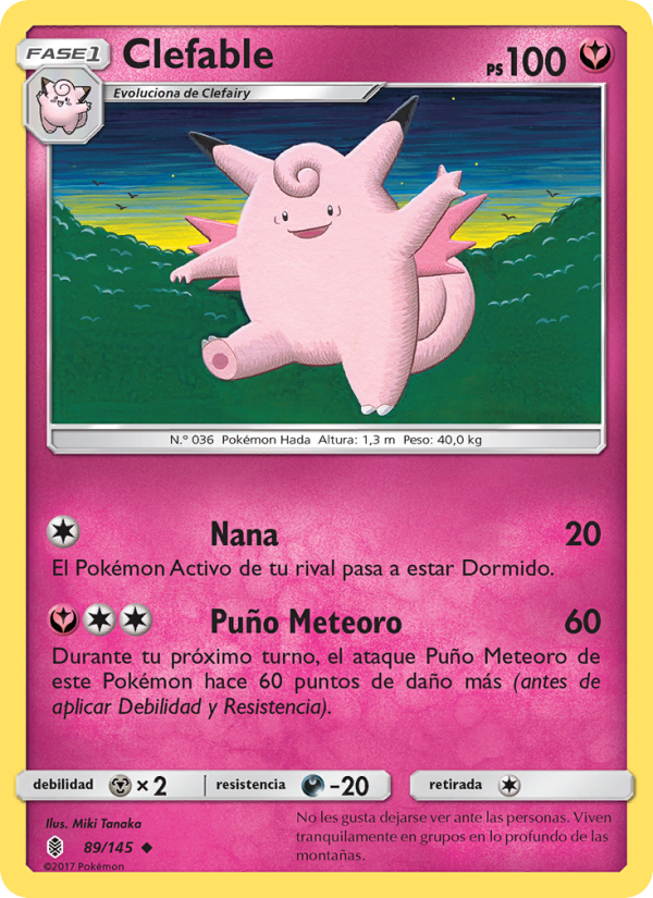 Clefable 89 — Albor de Guadianes (Spanish Pokémon TCG card)