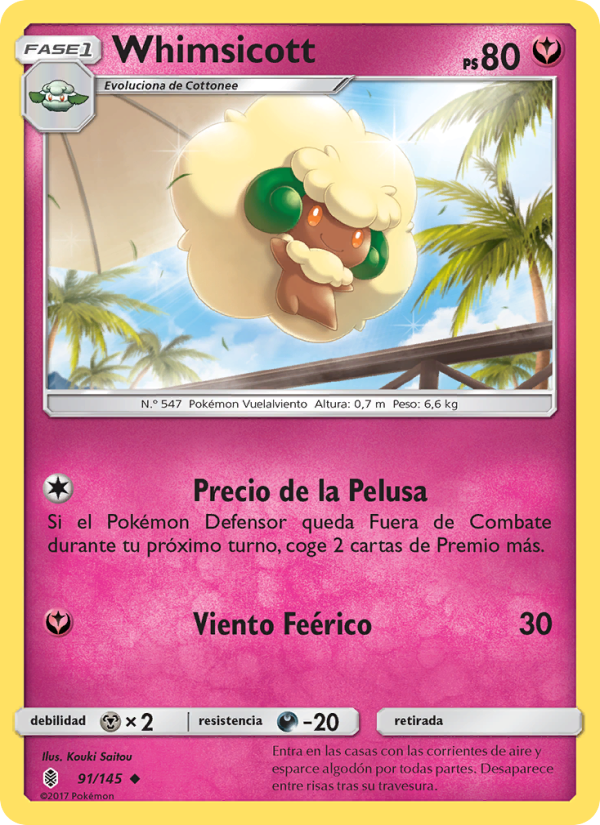 Whimsicott 91 — Albor de Guadianes (Spanish Pokémon TCG card)