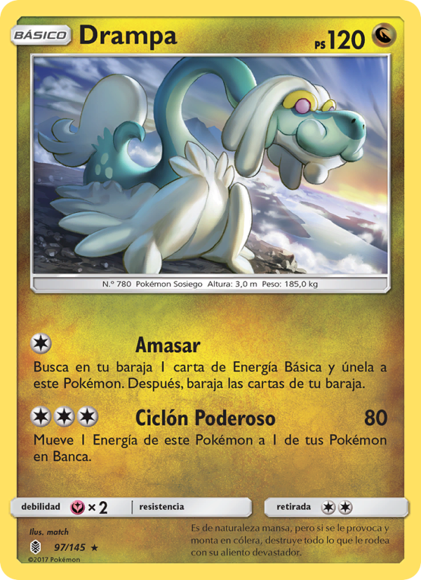 Drampa 97 — Albor de Guadianes (Spanish Pokémon TCG card)
