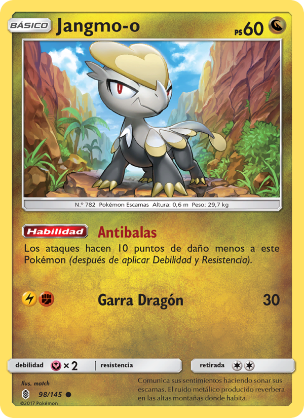 Jangmo-o 98 — Albor de Guadianes (Spanish Pokémon TCG card)