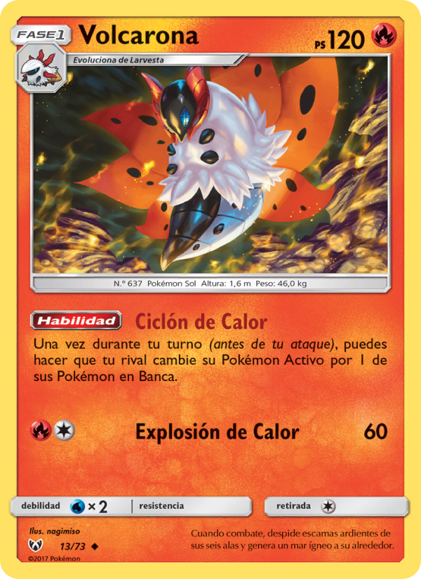Volcarona 13 — Leyendas Luminosas (Spanish Pokémon TCG card)