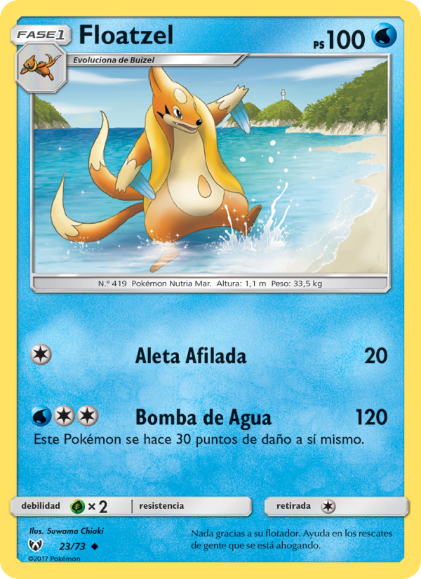 Floatzel 23 — Leyendas Luminosas (Spanish Pokémon TCG card)