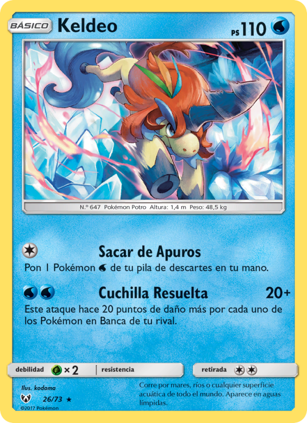 Keldeo 26 — Leyendas Luminosas (Spanish Pokémon TCG card)