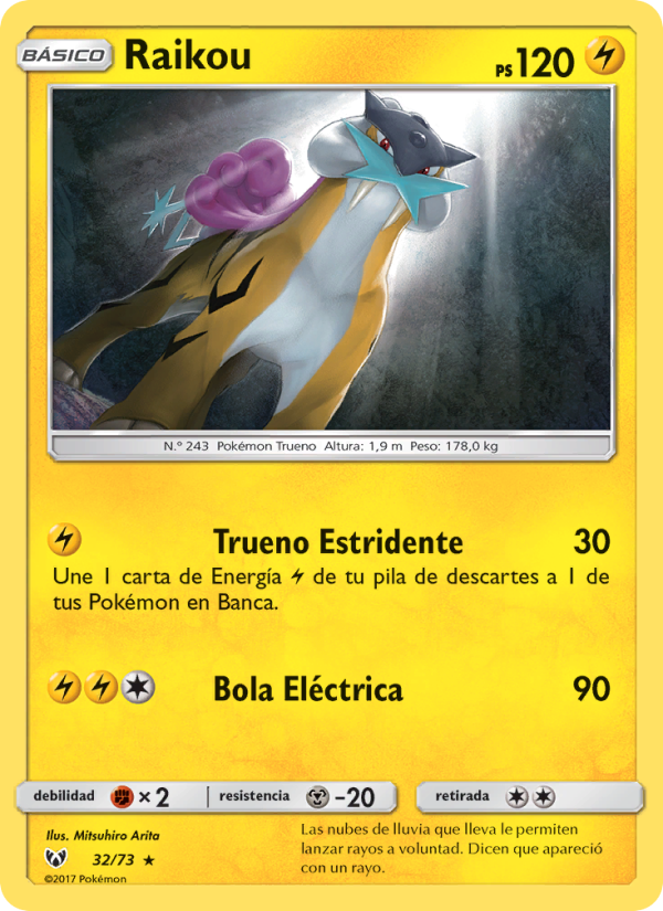 Raikou 32 — Leyendas Luminosas (Spanish Pokémon TCG card)