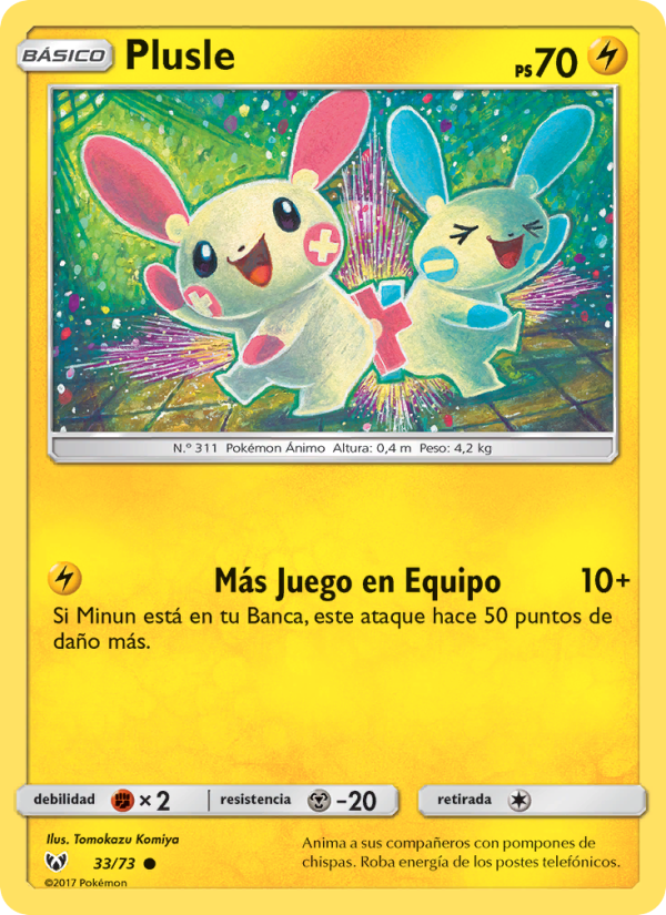 Plusle 33 — Leyendas Luminosas (Spanish Pokémon TCG card)