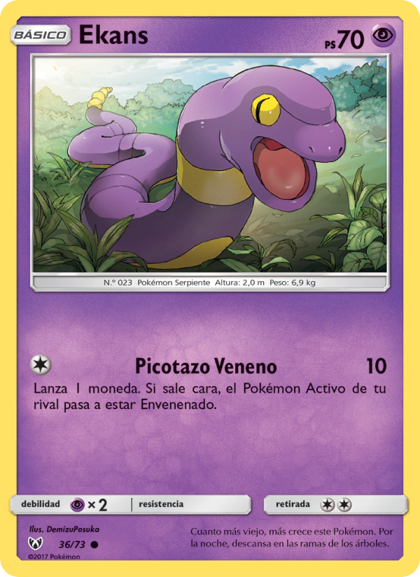 Ekans 36 — Leyendas Luminosas (Spanish Pokémon TCG card)