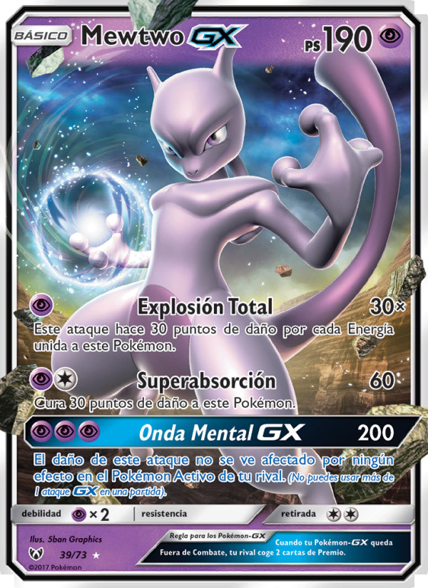 Mewtwo GX 39 — Leyendas Luminosas (Spanish Pokémon TCG card)