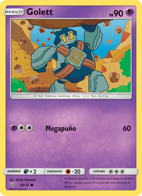 Golett 43 — Leyendas Luminosas (Spanish Pokémon TCG card)