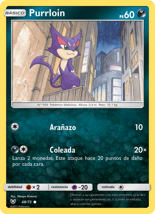 Purrloin 48 — Leyendas Luminosas (Spanish Pokémon TCG card)