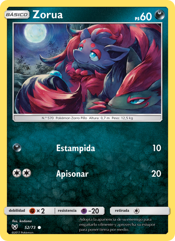 Zorua 52 — Leyendas Luminosas (Spanish Pokémon TCG card)