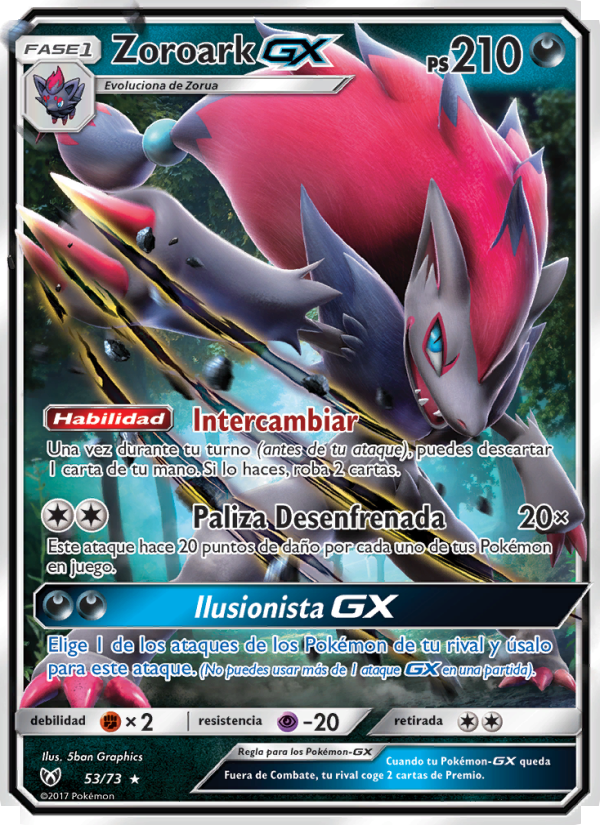 Zoroark GX 53 — Leyendas Luminosas (Spanish Pokémon TCG card)