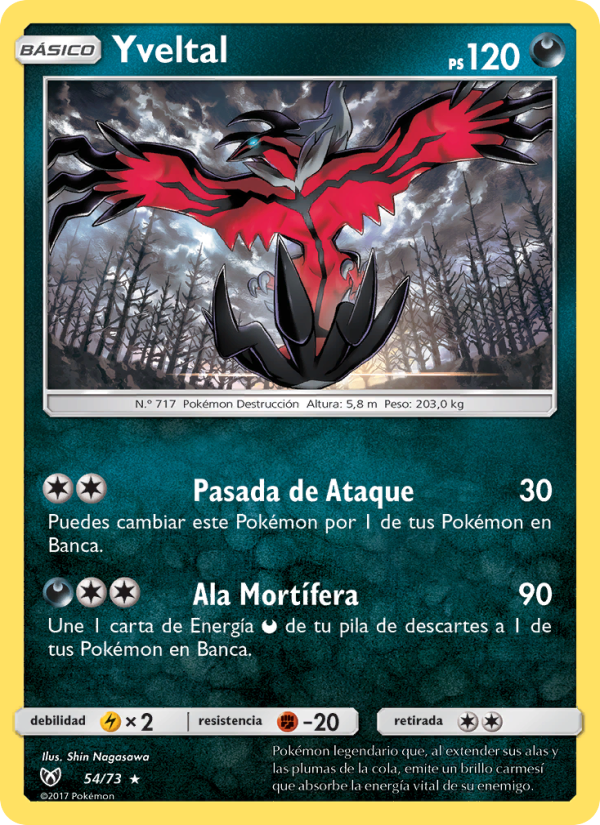Yveltal 54 — Leyendas Luminosas (Spanish Pokémon TCG card)