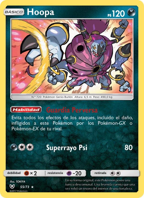 Hoopa 55 — Leyendas Luminosas (Spanish Pokémon TCG card)