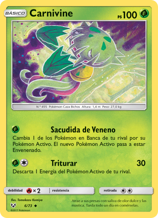 Carnivine 6 — Leyendas Luminosas (Spanish Pokémon TCG card)