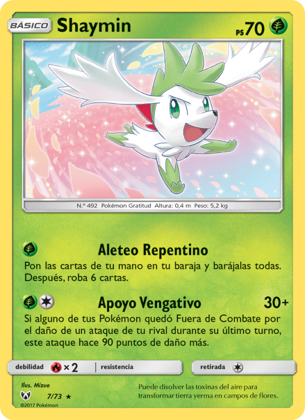 Shaymin 7 — Leyendas Luminosas (Spanish Pokémon TCG card)