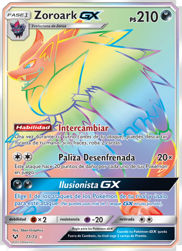 Zoroark GX 77 — Leyendas Luminosas (Spanish Pokémon TCG card)