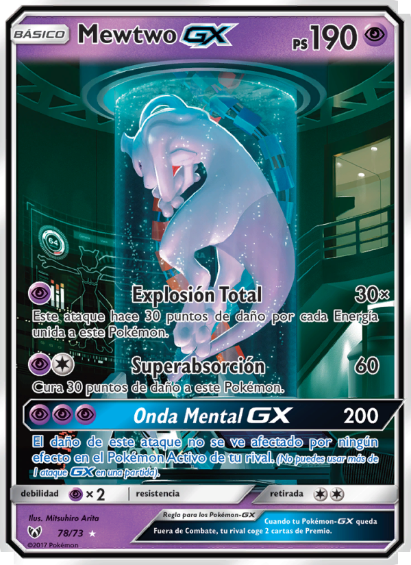 Mewtwo GX 78 — Leyendas Luminosas (Spanish Pokémon TCG card)