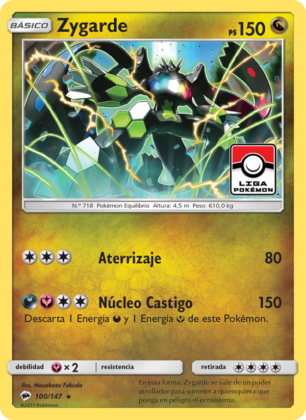 Zygarde 100 — Sombras Ardientes (Spanish Pokémon TCG card)