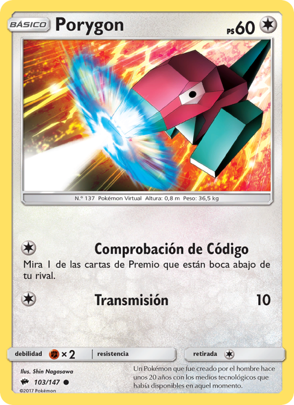 Porygon 103 — Sombras Ardientes (Spanish Pokémon TCG card)