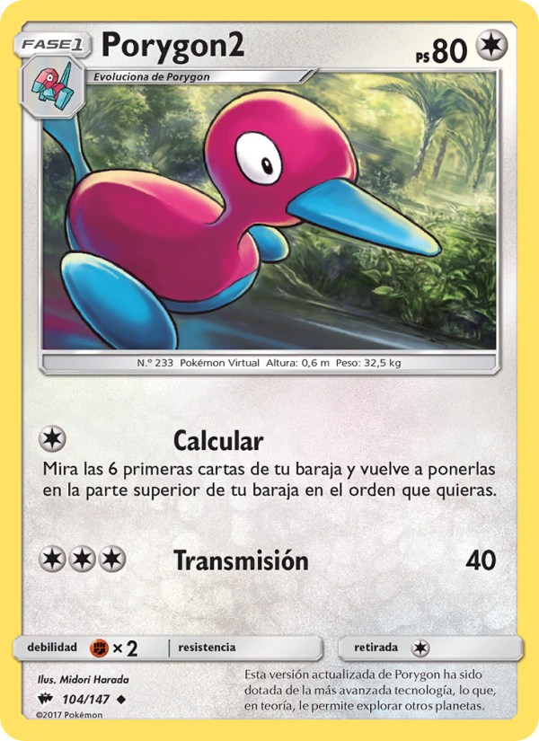 Porygon2 104 — Sombras Ardientes (Spanish Pokémon TCG card)