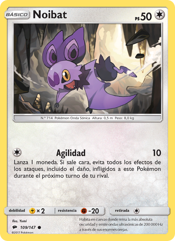 Noibat 109 — Sombras Ardientes (Spanish Pokémon TCG card)