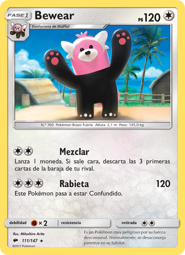 Bewear 111 — Sombras Ardientes (Spanish Pokémon TCG card)