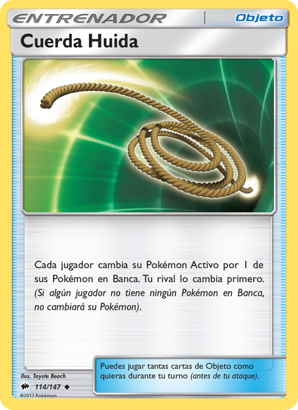 Cuerda Huida 114 — Sombras Ardientes (Spanish Pokémon TCG card)