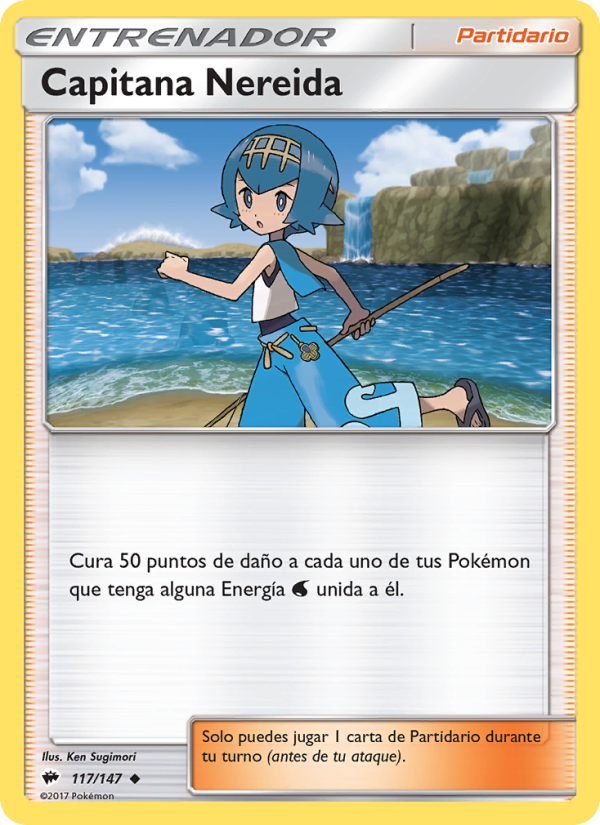 Capitana Nereida 117 — Sombras Ardientes (Spanish Pokémon TCG card)