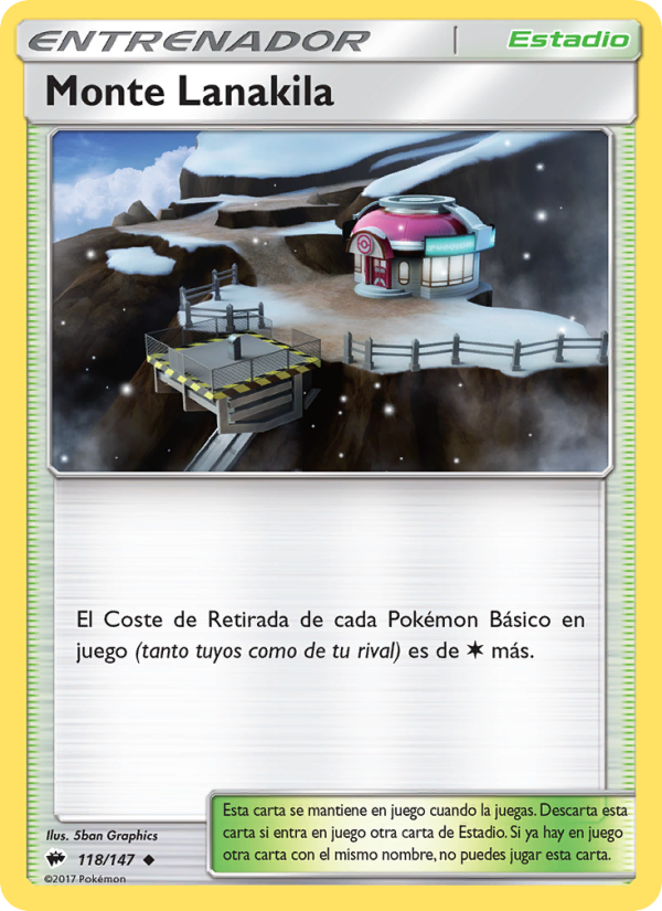 Monte Lanakila 118 — Sombras Ardientes (Spanish Pokémon TCG card)