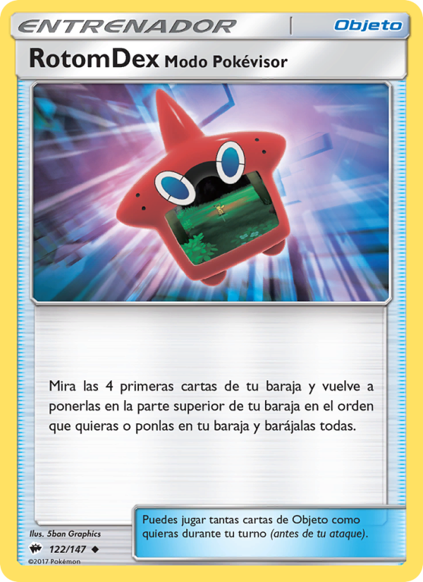 RotomDex Modo Pokévisor 122 — Sombras Ardientes (Spanish Pokémon TCG card)
