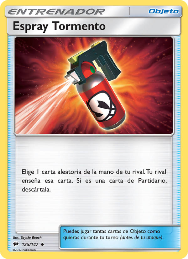 Espray Tormento 125 — Sombras Ardientes (Spanish Pokémon TCG card)