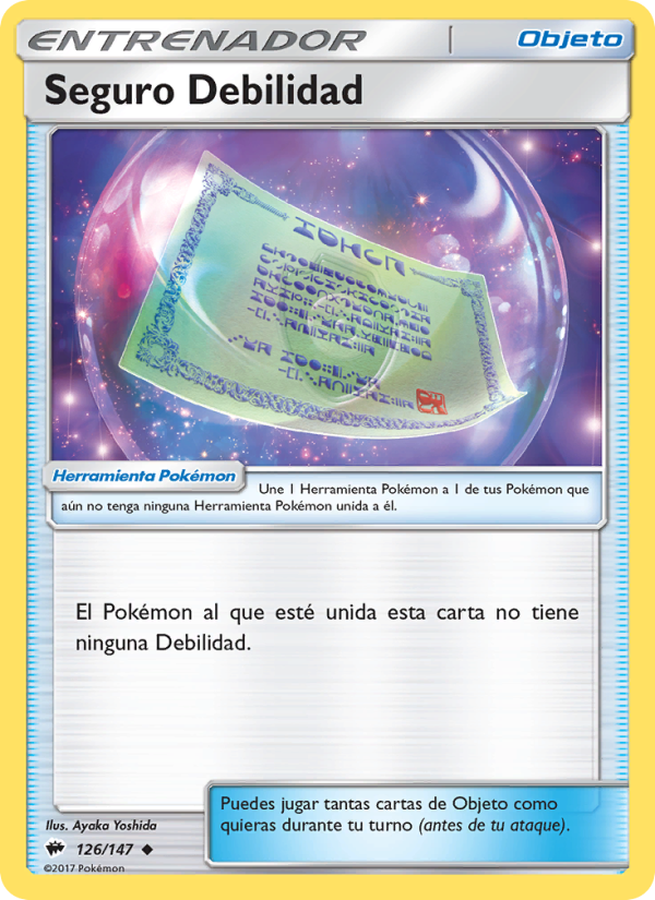 Seguro Debilidad 126 — Sombras Ardientes (Spanish Pokémon TCG card)