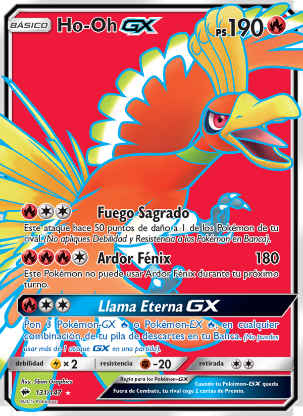 Ho-Oh GX 131 — Sombras Ardientes (Spanish Pokémon TCG card)