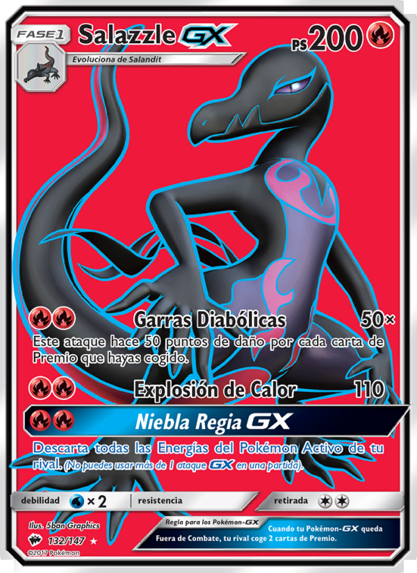 Salazzle GX 132 — Sombras Ardientes (Spanish Pokémon TCG card)