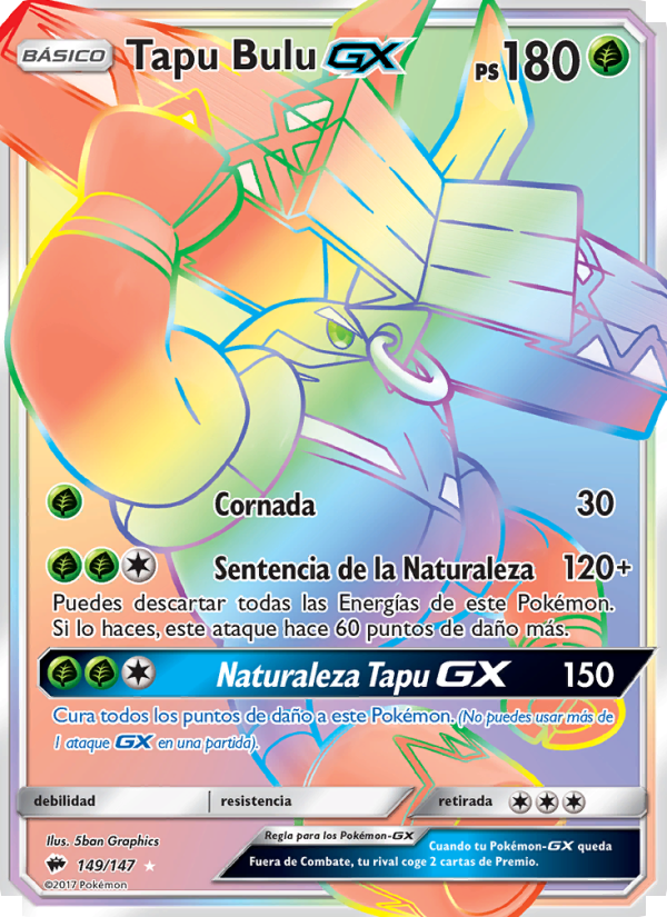 Tapu Bulu GX 149 — Sombras Ardientes (Spanish Pokémon TCG card)