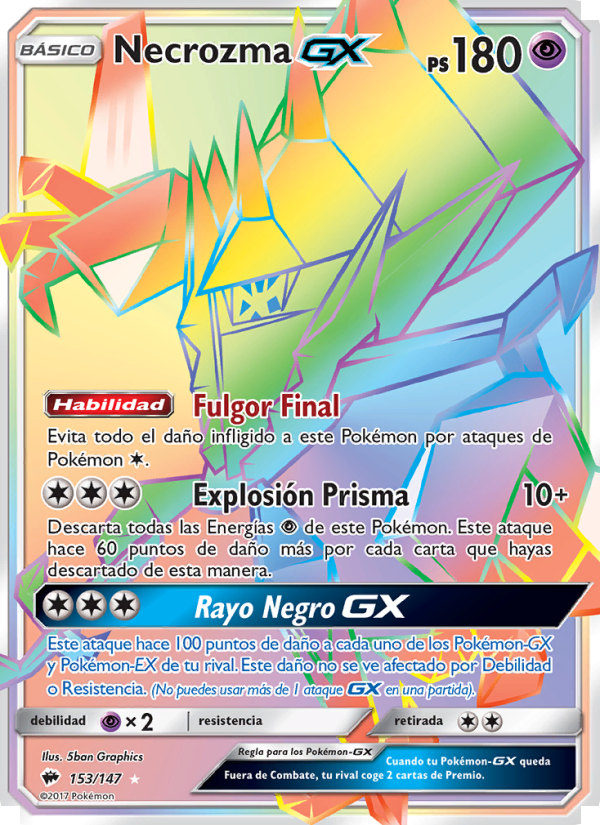 Necrozma GX 153 — Sombras Ardientes (Spanish Pokémon TCG card)