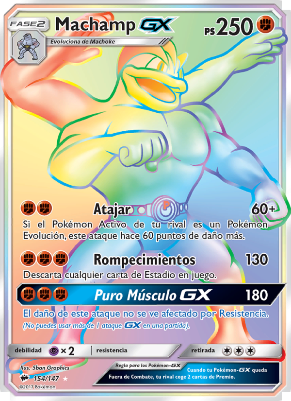 Machamp GX 154 — Sombras Ardientes (Spanish Pokémon TCG card)