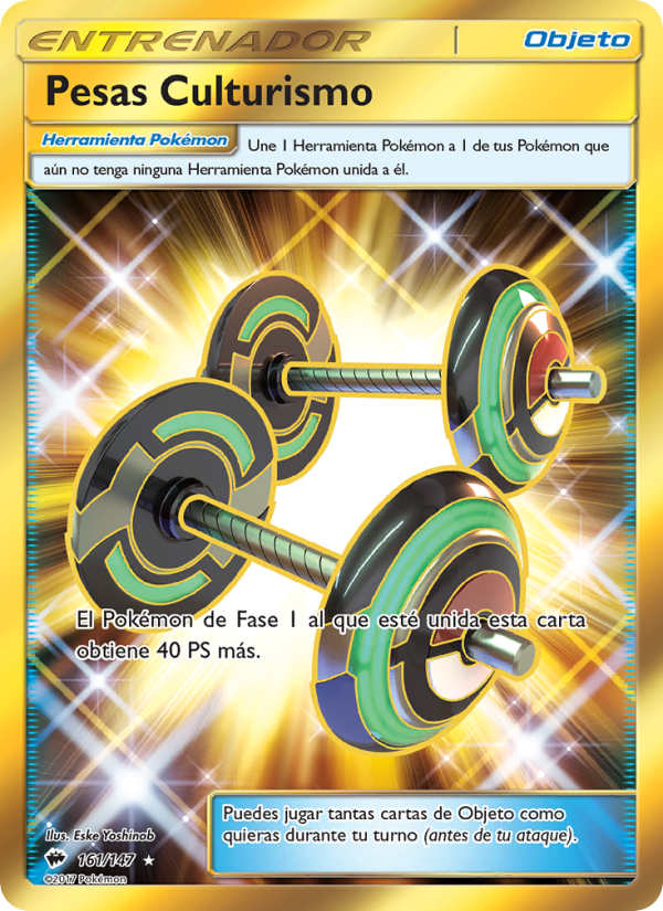 Pesas Culturismo 161 — Sombras Ardientes (Spanish Pokémon TCG card)
