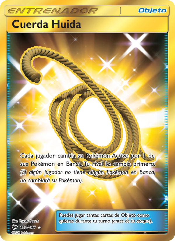 Cuerda Huida 163 — Sombras Ardientes (Spanish Pokémon TCG card)