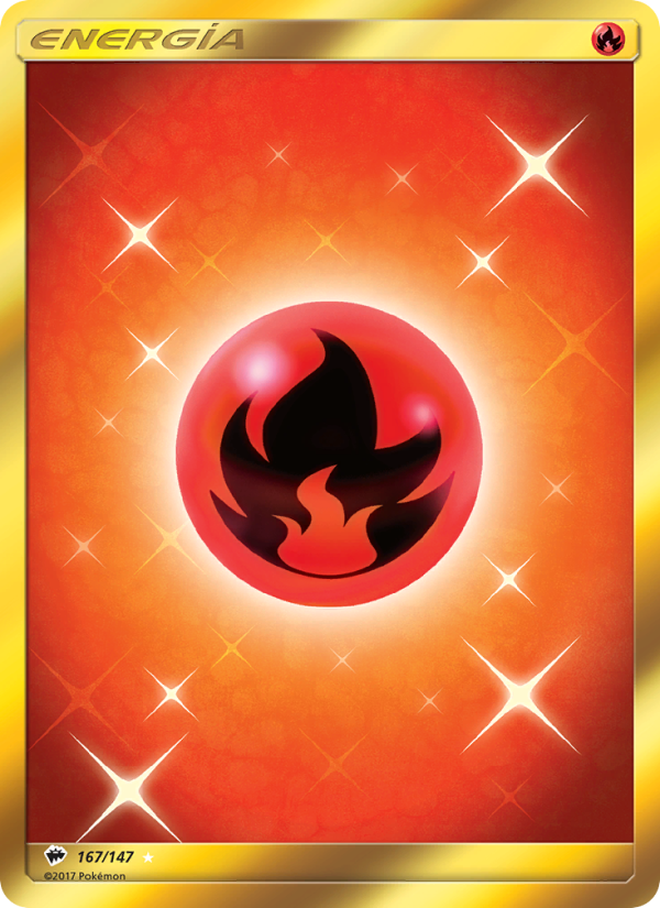 Energía Fuego 167 — Sombras Ardientes (Spanish Pokémon TCG card)