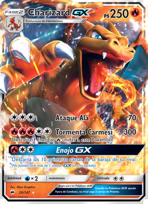 Charizard GX 20 — Sombras Ardientes (Spanish Pokémon TCG card)