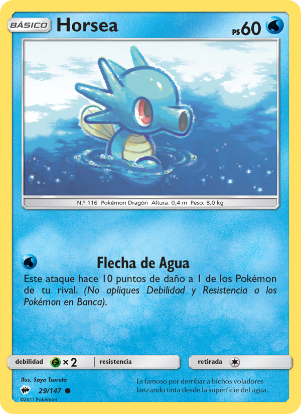 Horsea 29 — Sombras Ardientes (Spanish Pokémon TCG card)
