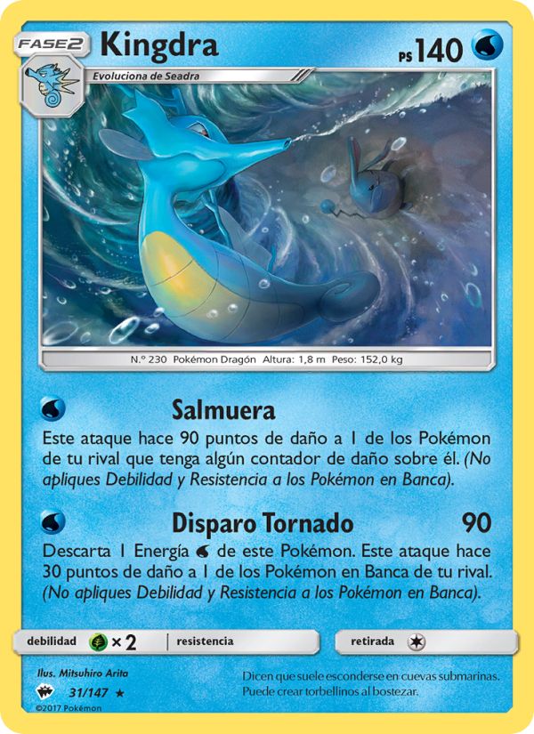 Kingdra 31 — Sombras Ardientes (Spanish Pokémon TCG card)