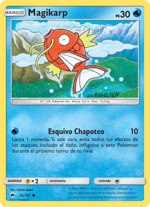 Magikarp 32 — Sombras Ardientes (Spanish Pokémon TCG card)