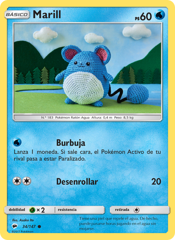 Marill 34 — Sombras Ardientes (Spanish Pokémon TCG card)