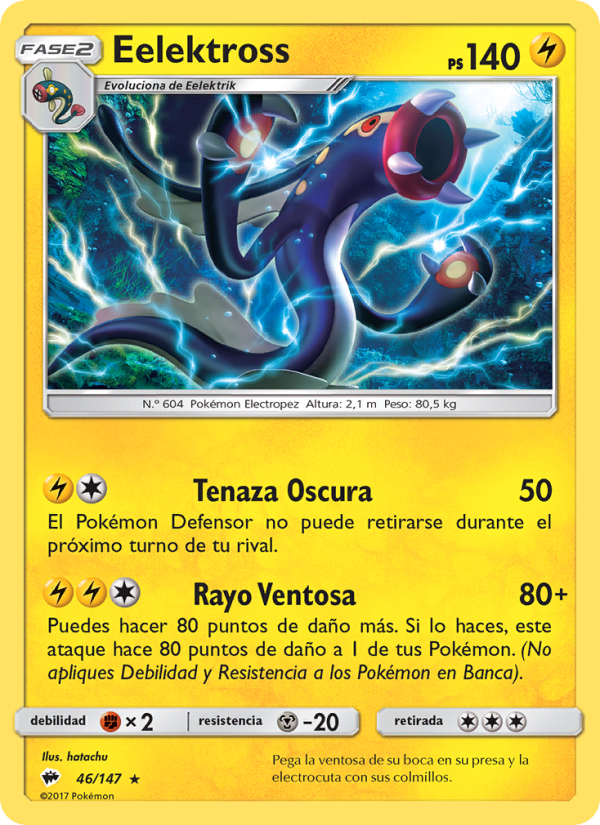 Eelektross 46 — Sombras Ardientes (Spanish Pokémon TCG card)