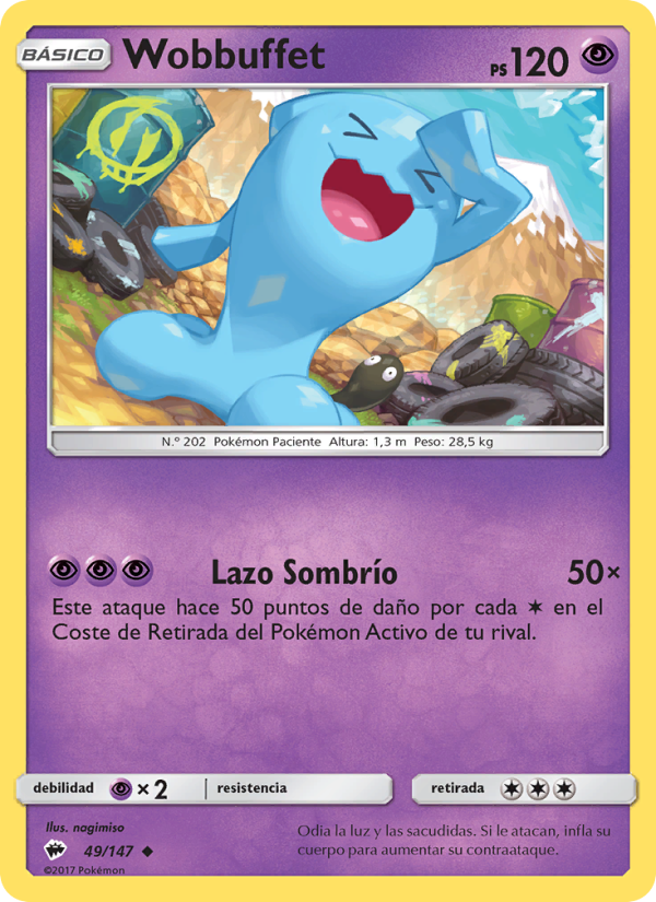Wobbuffet 49 — Sombras Ardientes (Spanish Pokémon TCG card)