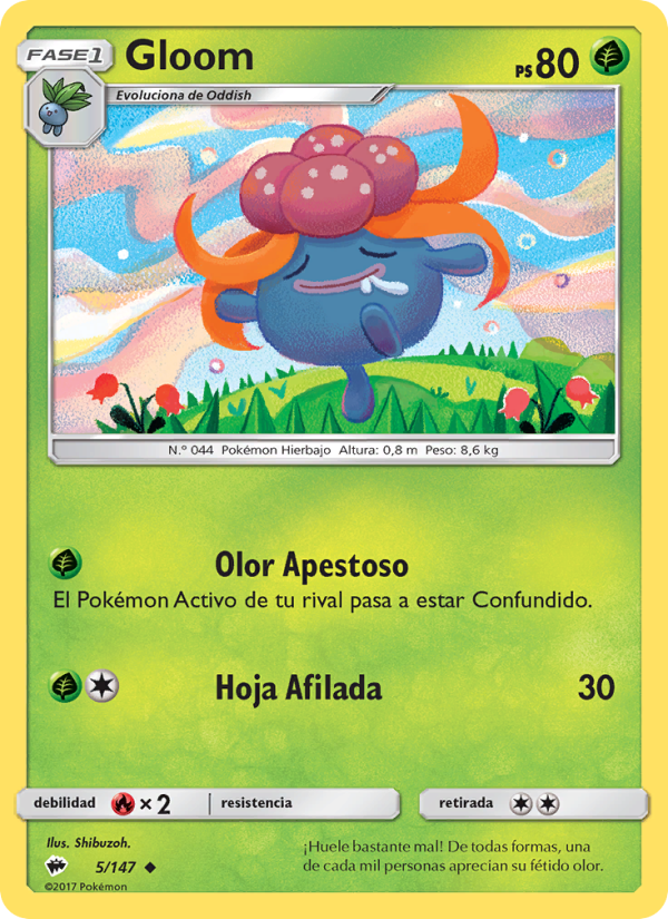 Gloom 5 — Sombras Ardientes (Spanish Pokémon TCG card)