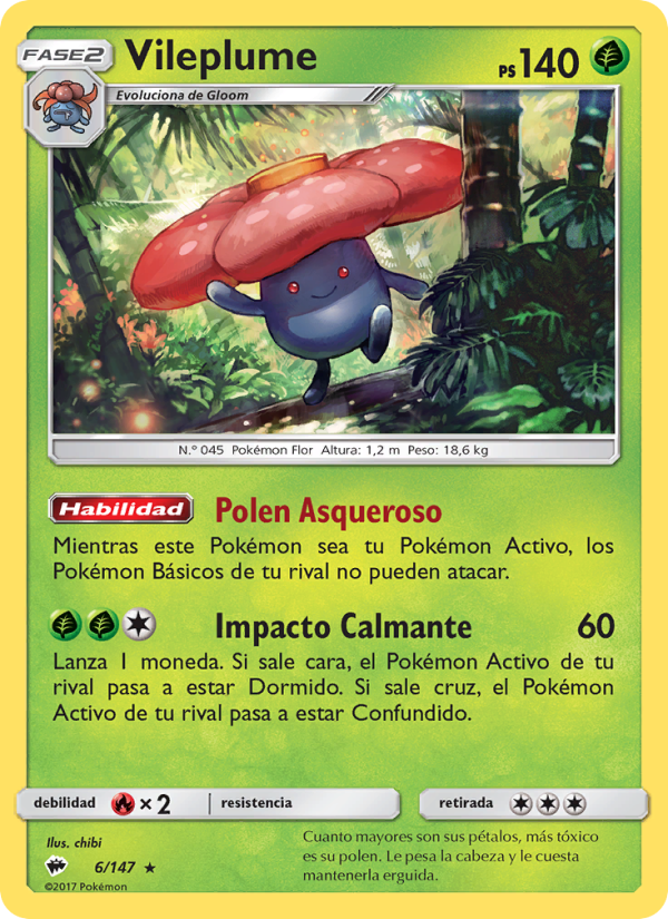 Vileplume 6 — Sombras Ardientes (Spanish Pokémon TCG card)